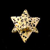 MERKABA STAR IN DALMATIAN JASPER.   SPR15345POL