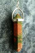 UNAKITE CHINESE FACETED HEALING POINT PENDANT. SPR3890