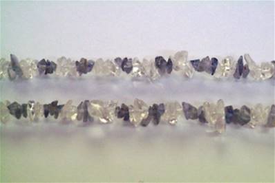 CRYSTAL IOLITE GEM CHIP BRACELET. 7" LONG. 8g. SPR645