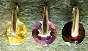 PENDANT FEATURING FACETED CITRINE, AMETHYST OR GARNET WITH 925 SILVER BAIL. P2032
