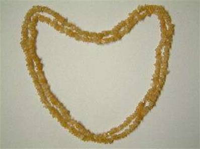 PEACH MOONSTONE CHIP NECKLACE. 36". 25g. PEMOONCHIP36