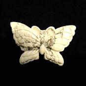 Butterfly Carving in White Howlite.   SP15094POL