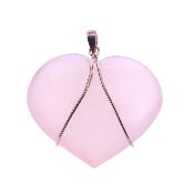 Puff Heart Pendant In Rose Quartz.   SP17864PEND