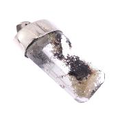 Designer pendant featuring a polished Quartz with Chlorite and Lithium crystal set in 925 Silver capping with bail.   SP10835PEND