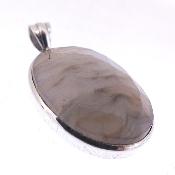 925 Silver one off designer pendant featuring a faceted oval cabochon in Botswana Agate.   SP2541PEND