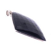 Unique 925 Silver designer pendant featuring a faceted diamond-shaped cabochon in Black Onyx.   SP2547PEND