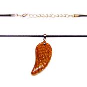 GEMSTONE 'ANGEL WING' PENDANT IN COPPER GOLD STONE.   SPR14769PEND