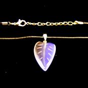 Leaf Style Gemstone Pendant on waxed cord in Opalite.   SPR15260