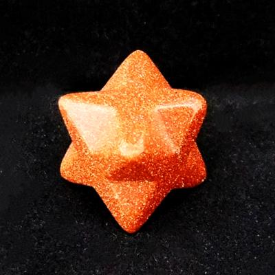 Mini Merkaba Star In Copper Goldstone.   SPR15583POL