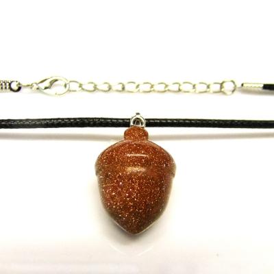 Acorn Pendant Necklace In Copper Gold Stone.   SPR15958PEND