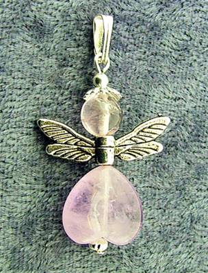 SILVER PLATED 'FAIRY WINGS' PENDANT FEATURING AMETHYST. SPR7635PEND