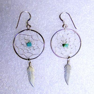 Dreamcatcher Turquoise Earrings - E16