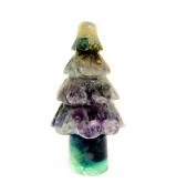 A GEMSTONE CHRISTMAS TREE CARVING IN FLUORITE.   SP12965POL