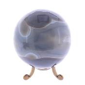 Gemstone Geode Sphere In Natural Coloured Agate with Amethyst Druze Inside.   SP17769POL