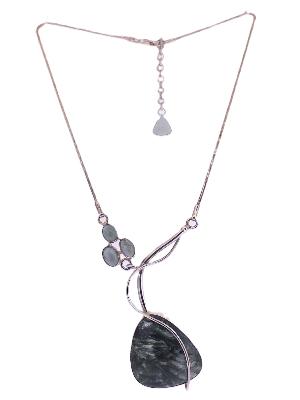 925 Silver one off designer pendant necklace in Serafina and Aquamarine.   SP17909PEND