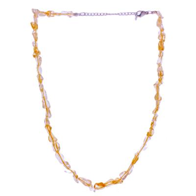 Polished Pebble Necklace In Citrine.   SPR17854NEC